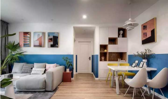 室內(nèi)中式裝修案例：簡美式三居裝修案例，客廳陽臺的收納柜好看又實用！