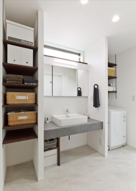 整體浴室柜尺寸：浴室收納這招最高！洗手臺旁裝立柜，太好用了!